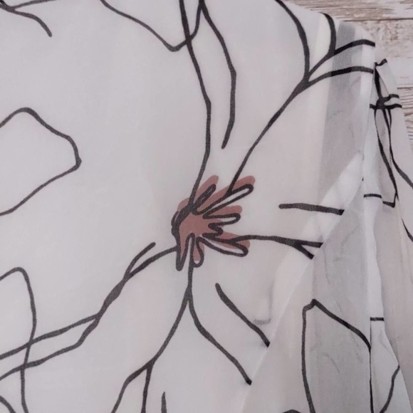 Alfani Floral Print Pleat Sleeve Top Petite Large - Picture 11 of 13